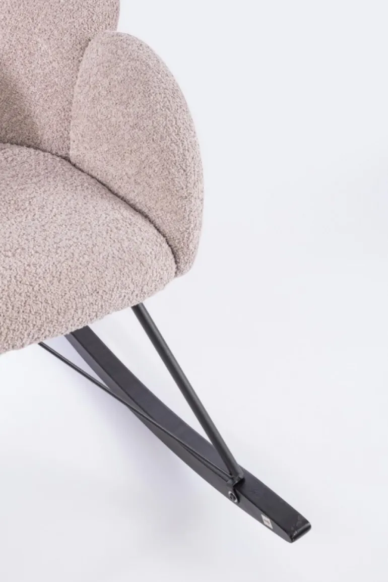 SEDIA A DONDOLO EFFETTO BOUCLE' ROSA ANTICO - SIBILLA