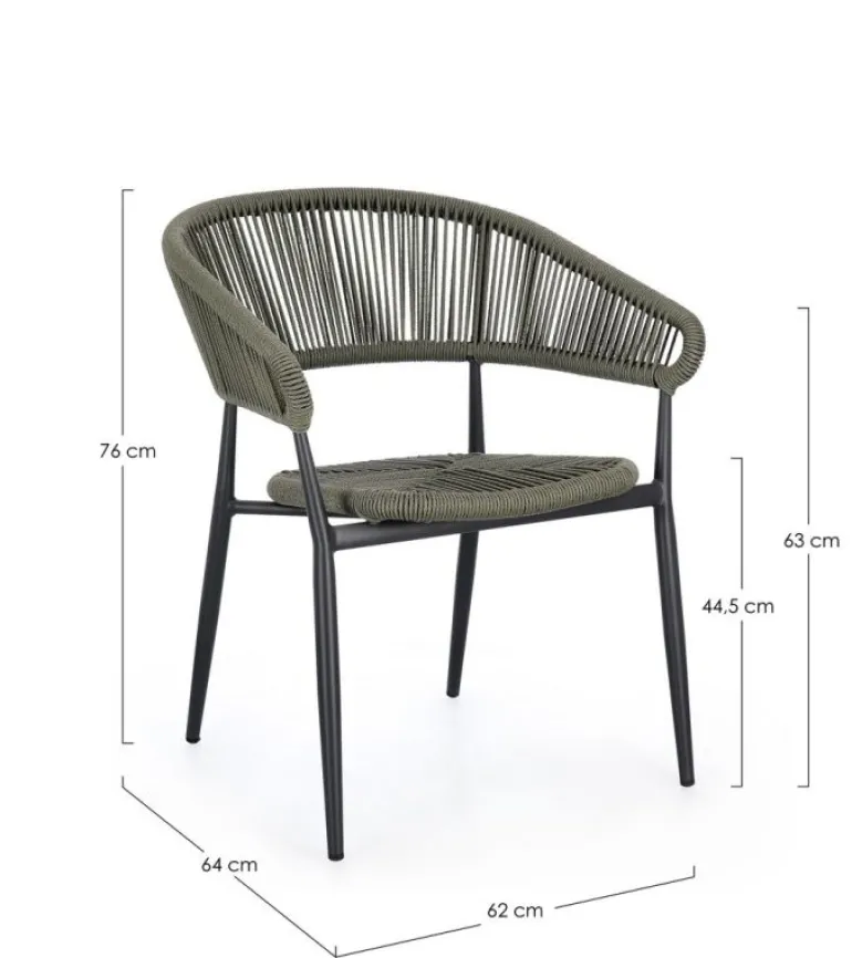 SEDIA C-BR ALGAIDA ANTRACITE/VERDE