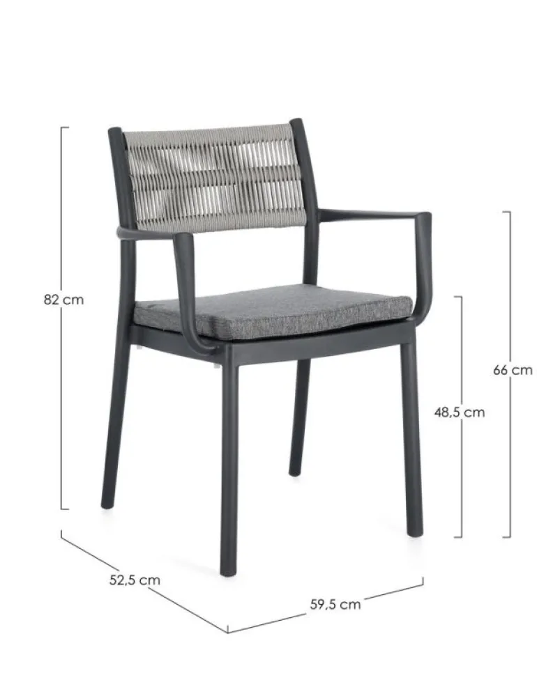 SEDIA C-BR C-C ALVIN ANTRACITE/GRIGIO CH