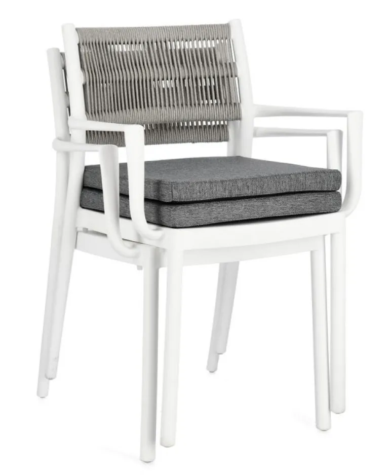 SEDIA C-BR C-C ALVIN BIANCO/GRIGIO CH.