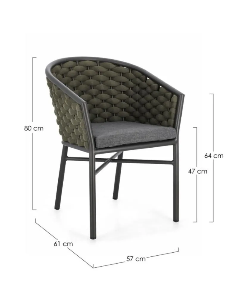 SEDIA C-BR C-C MARGALIDA ANTRACITE/VERDE