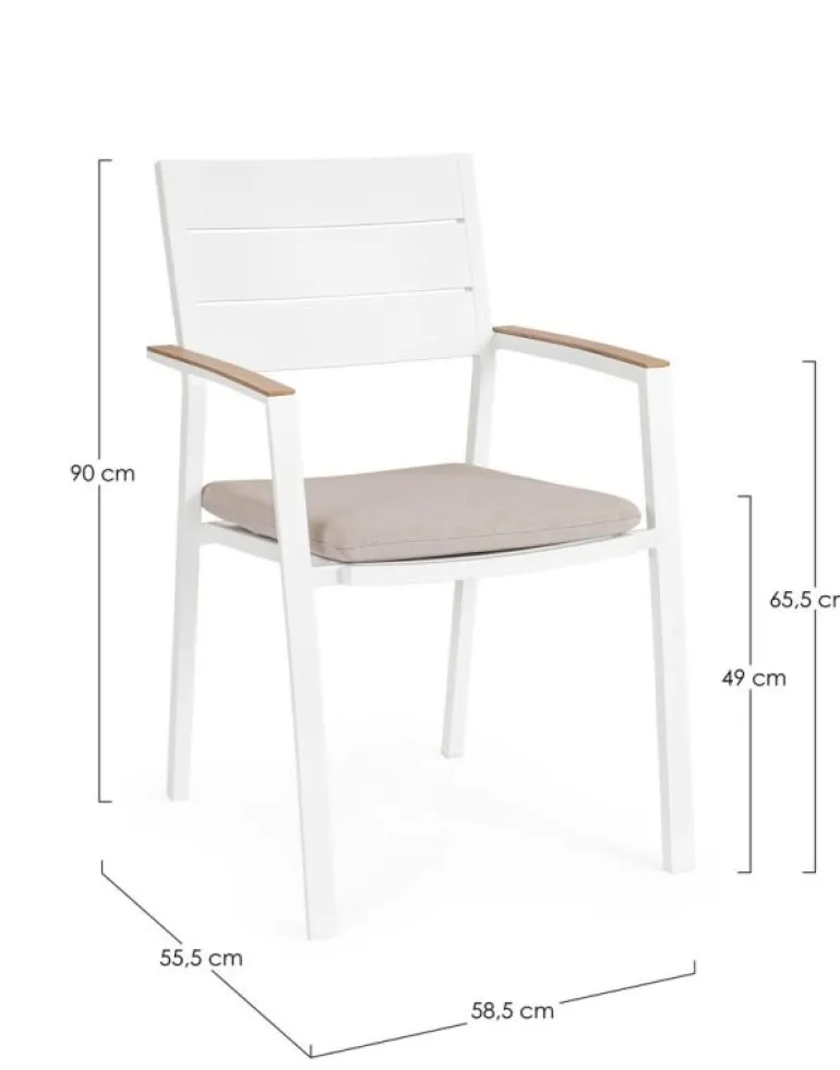 SEDIA C-BR C-C ZELMAR BIANCO YK11