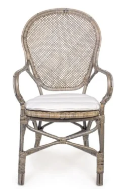 SEDIA CON BRACCIOLI IN FIBRE NATURALI - EDELINA