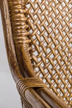 SEDIA CON BRACCIOLI IN FIBRE NATURALI MIELE - EDELINA