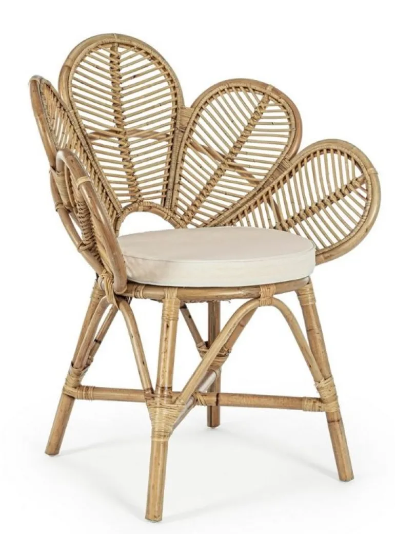 SEDIA CON BRACCIOLI IN FIBRE NATURALI - FLORES