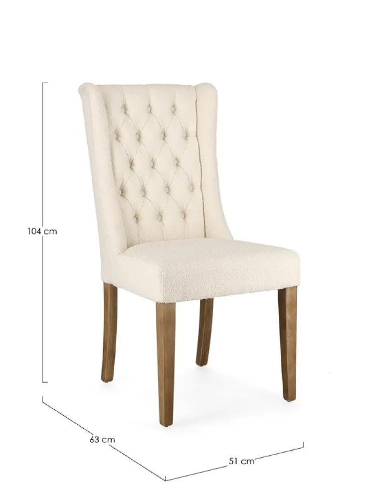 SEDIA EFFETTO BOUCLE' NATURALE - COLUMBIA