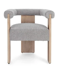 SEDIA EFFETTO BOUCLE' NATURALE GRIGIO - AGAPE