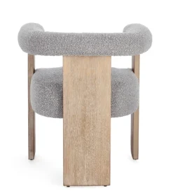 SEDIA EFFETTO BOUCLE' NATURALE GRIGIO - AGAPE