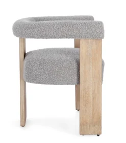 SEDIA EFFETTO BOUCLE' NATURALE GRIGIO - AGAPE