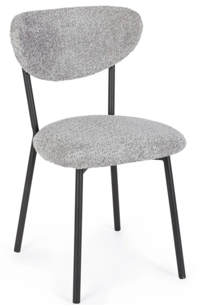 SEDIA EFFETTO BOUCLE' GRIGIO CHIARO - LUDMILLA