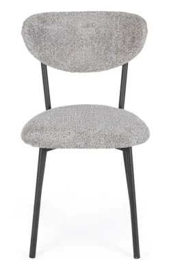 SEDIA EFFETTO BOUCLE' GRIGIO CHIARO - LUDMILLA