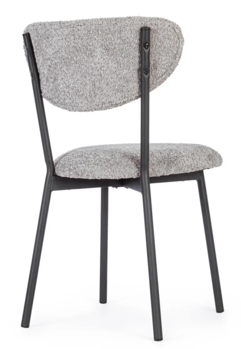 SEDIA EFFETTO BOUCLE' GRIGIO CHIARO - LUDMILLA