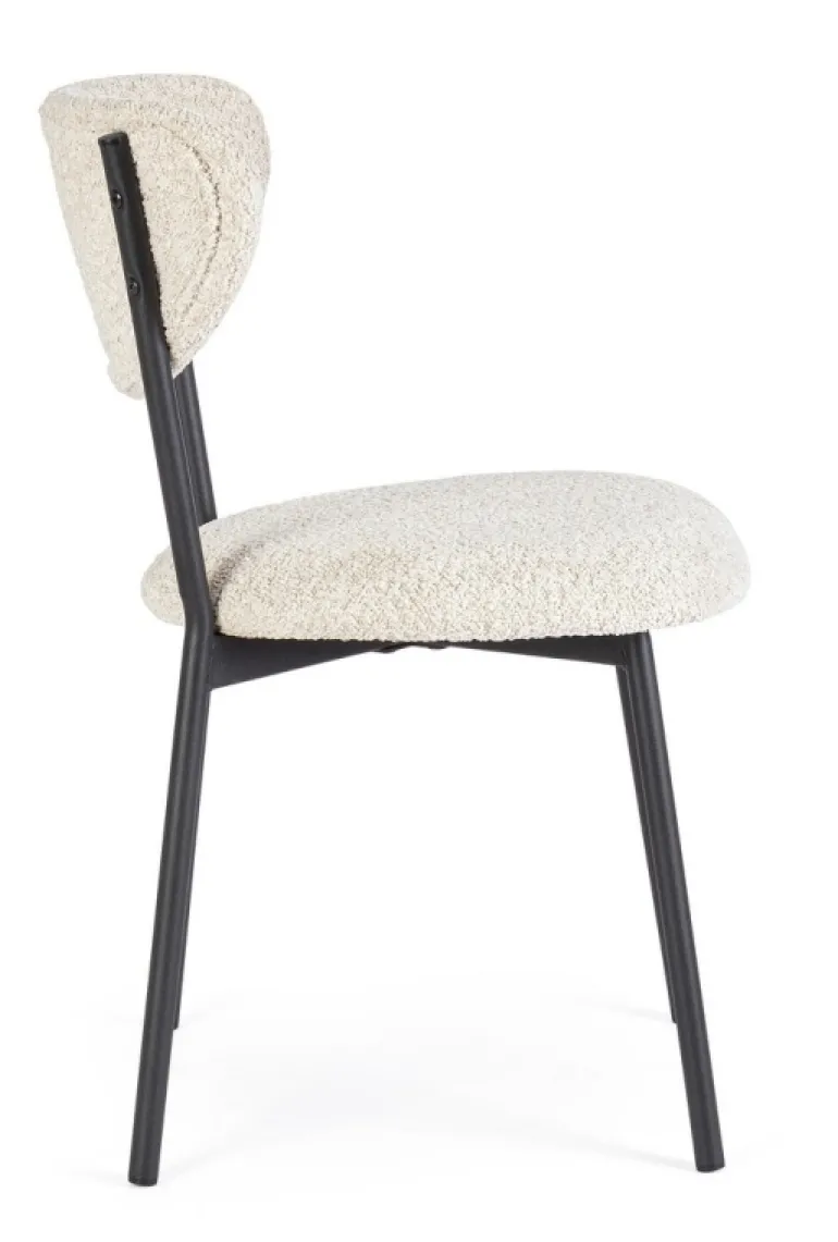 SEDIA EFFETTO BOUCLE' NATURALE - LUDMILLA