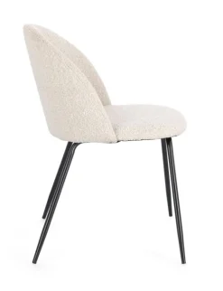 SEDIA EFFETTO BOUCLE' NERO/AVORIO- TANYA