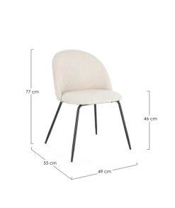 SEDIA EFFETTO BOUCLE' NERO/AVORIO- TANYA