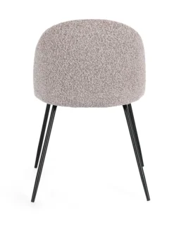 SEDIA EFFETTO BOUCLE' NERO/VISONE - TANYA