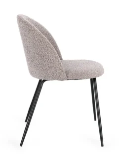 SEDIA EFFETTO BOUCLE' NERO/VISONE - TANYA