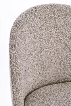 SEDIA EFFETTO BOUCLE' NERO/VISONE - TANYA