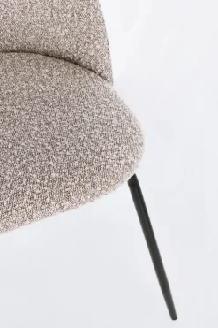 SEDIA EFFETTO BOUCLE' NERO/VISONE - TANYA