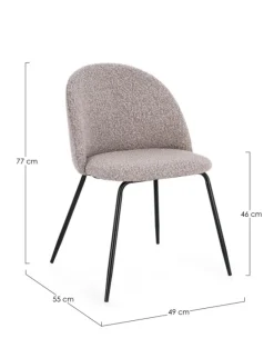 SEDIA EFFETTO BOUCLE' NERO/VISONE - TANYA