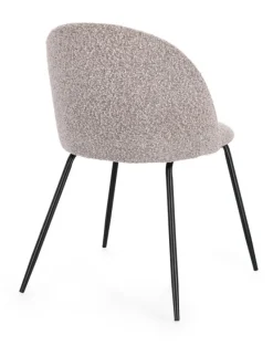 SEDIA EFFETTO BOUCLE' NERO/VISONE - TANYA