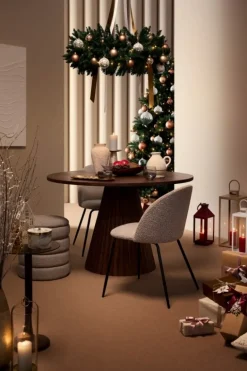 SEDIA EFFETTO BOUCLE' NERO/VISONE - TANYA