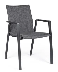 SEDIA IN ALLUMINIO IMPILABILE ANTRACITE JX55 - ODEON