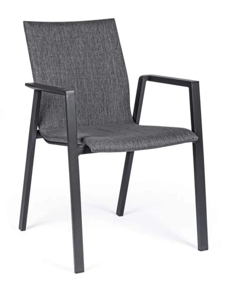 SEDIA IN ALLUMINIO IMPILABILE ANTRACITE JX55 - ODEON