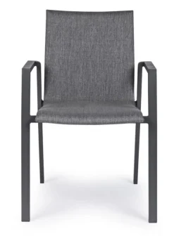 SEDIA IN ALLUMINIO IMPILABILE ANTRACITE JX55 - ODEON