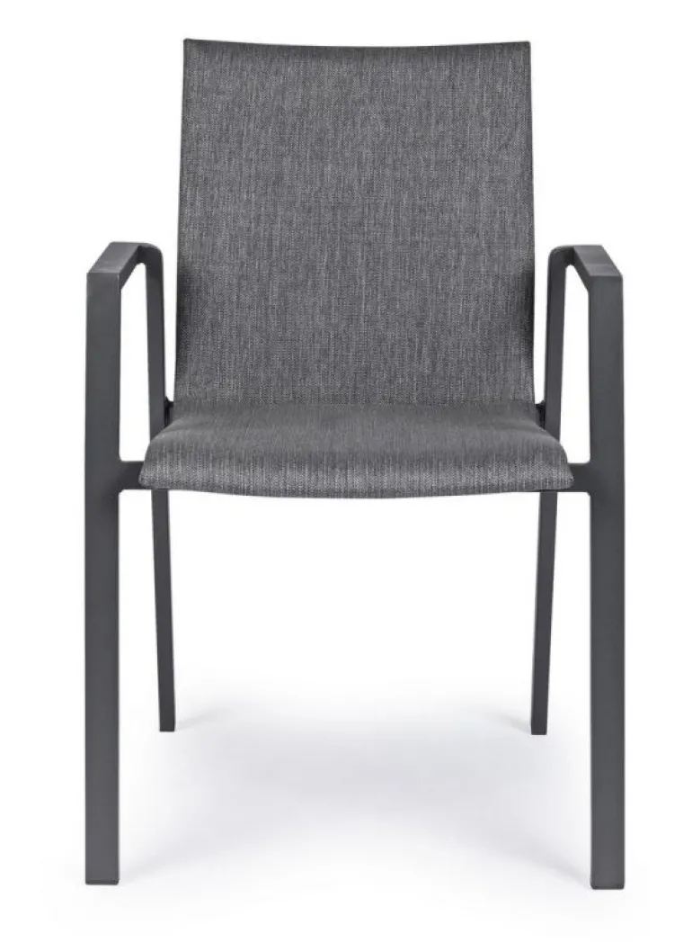 SEDIA IN ALLUMINIO IMPILABILE ANTRACITE JX55 - ODEON