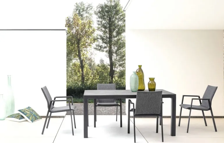 SEDIA IN ALLUMINIO IMPILABILE ANTRACITE JX55 - ODEON