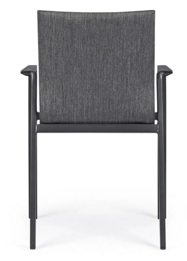 SEDIA IN ALLUMINIO IMPILABILE ANTRACITE JX55 - ODEON