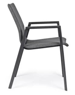 SEDIA IN ALLUMINIO IMPILABILE ANTRACITE JX55 - ODEON