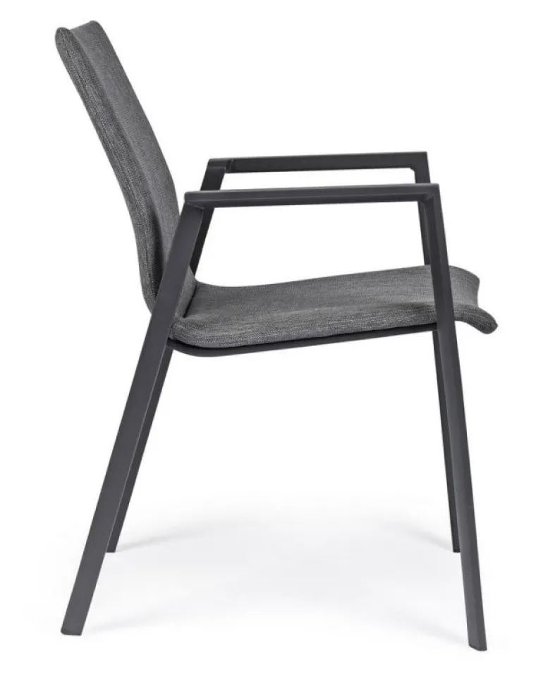 SEDIA IN ALLUMINIO IMPILABILE ANTRACITE JX55 - ODEON