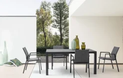 SEDIA IN ALLUMINIO IMPILABILE ANTRACITE JX55 - ODEON