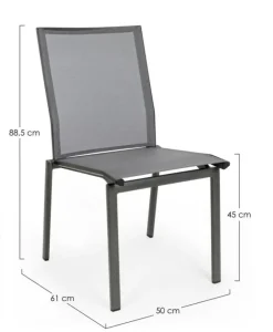 SEDIA IN ALLUMINIO IMPILABILE ANTARCITE GK52 - CRUISE