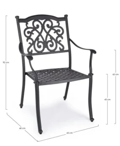 SEDIA IN ALLUMINIO IMPILABILE ANTRACITE- IVREA