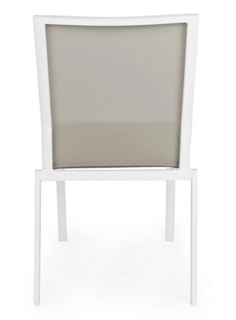 SEDIA IN ALLUMINIO IMPILABILE BIANCO/TORTORA GK50 - CRUISE