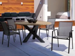 SEDIA IN ALLUMINIO IMPILABILE ANTRACITE CX23 - KONNOR