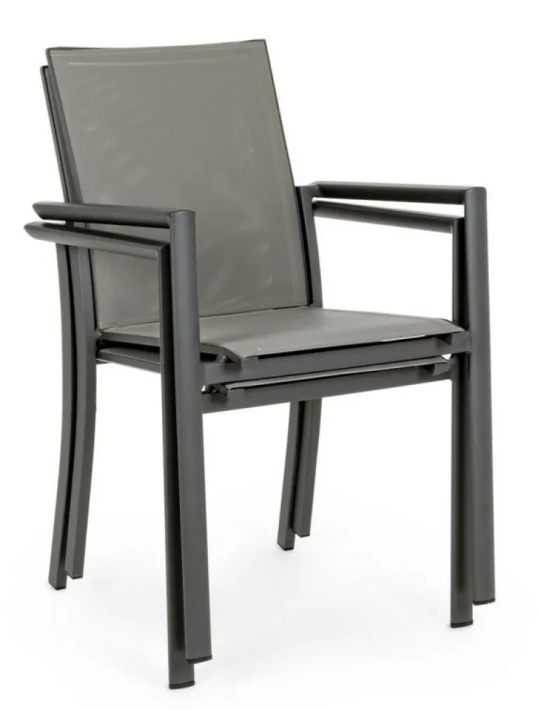 SEDIA IN ALLUMINIO IMPILABILE ANTRACITE CX23 - KONNOR