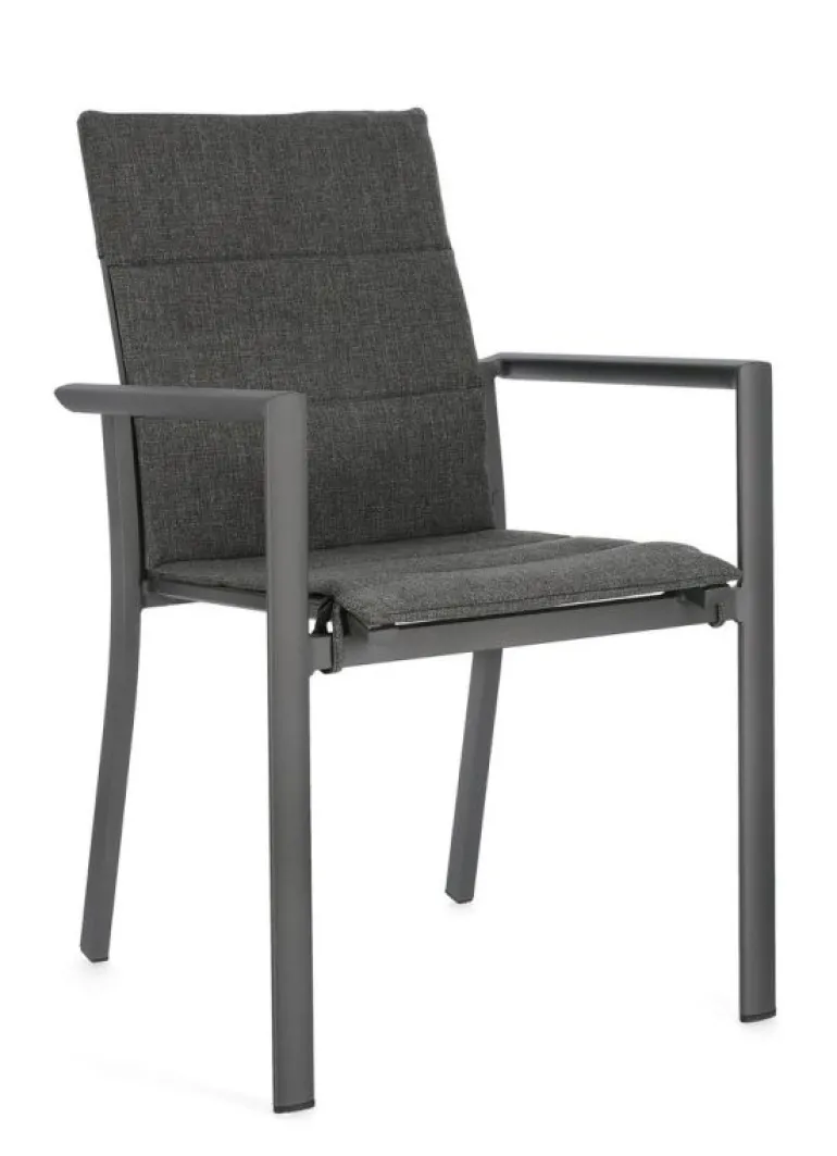 SEDIA IN ALLUMINIO IMPILABILE ANTRACITE CX23 - KONNOR