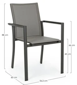 SEDIA IN ALLUMINIO IMPILABILE ANTRACITE CX23 - KONNOR