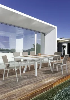 SEDIA IN ALLUMINIO IMPILABILE BIANCO GK50 - CRUISE