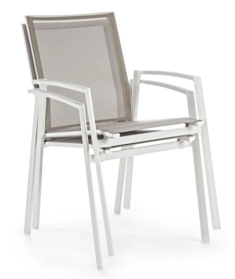 SEDIA IN ALLUMINIO IMPILABILE BIANCO GK50 - CRUISE