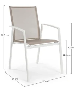 SEDIA IN ALLUMINIO IMPILABILE BIANCO GK50 - CRUISE