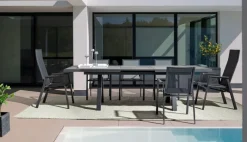 SEDIA IN ALLUMINIO IMPILABILE ANTRACITE JX55 - KRION