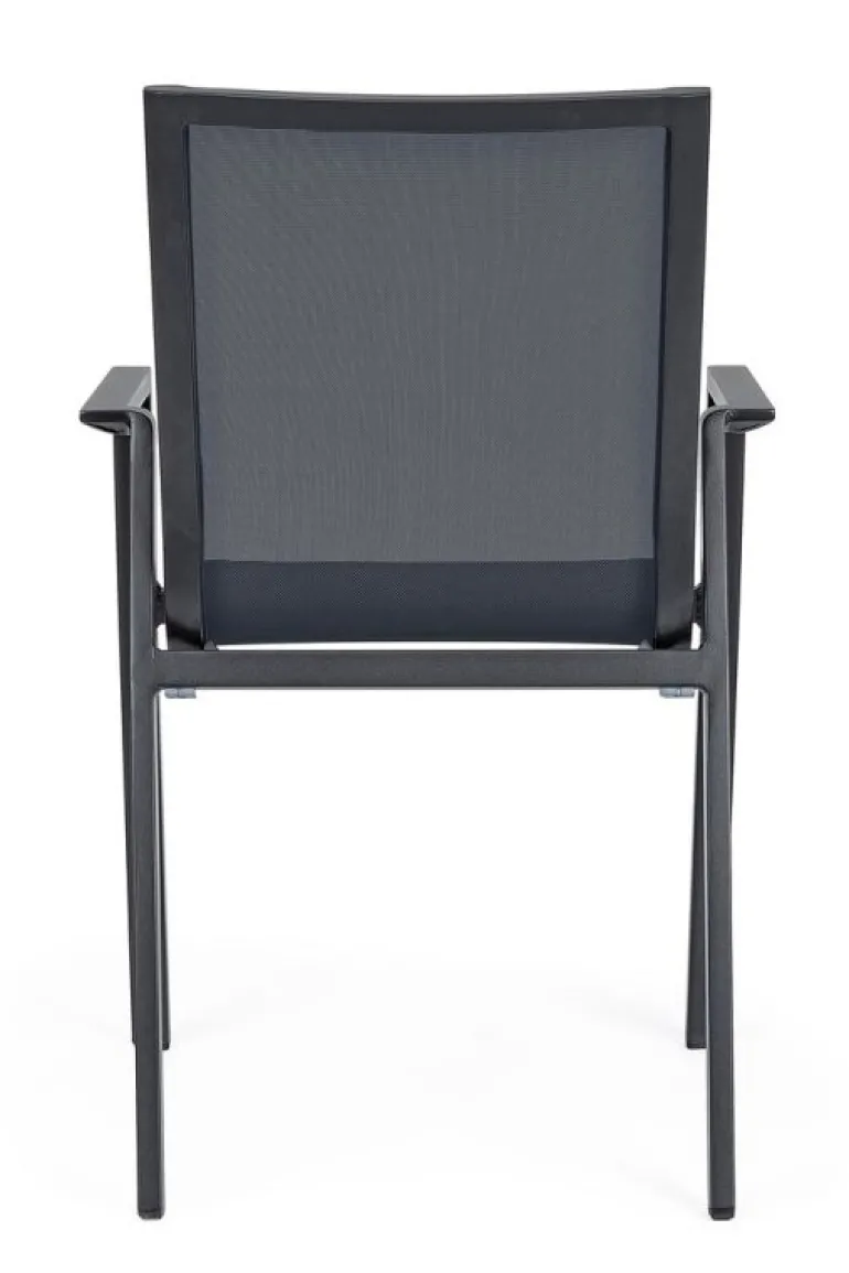 SEDIA IN ALLUMINIO IMPILABILE ANTRACITE JX55 - KRION