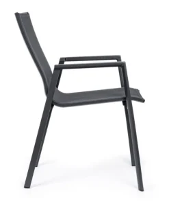 SEDIA IN ALLUMINIO IMPILABILE ANTRACITE JX55 - KRION