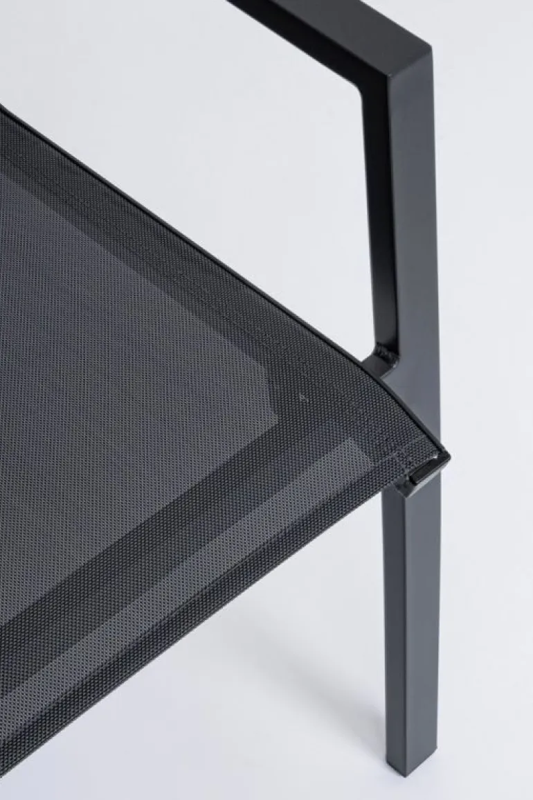 SEDIA IN ALLUMINIO IMPILABILE ANTRACITE JX55 - KRION