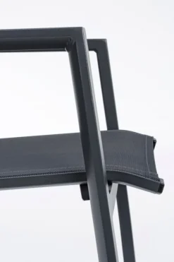 SEDIA IN ALLUMINIO IMPILABILE ANTRACITE JX55 - KRION